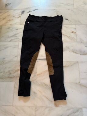 Tailored Sportsman Black Side Zip Breeches | Size 26| mid-rise
